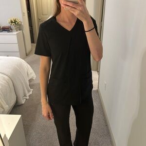 Black Scrub Top and Pants Set